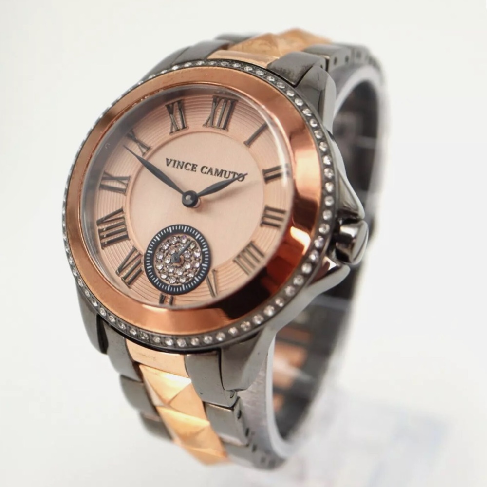 Vince Camuto VC5409 rose gold and pewter wrist watch